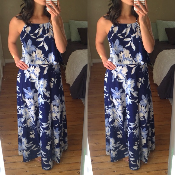 2 piece floral maxi dress